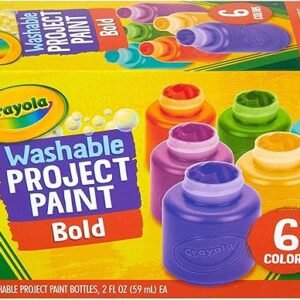 Crayola Washable Kids Paint (6ct), Paint Set for Kids, Assorted Bold Colors, Arts & Crafts Supplies for Kids, Nontoxic, Toddler Gifts