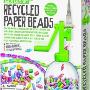 4M Green Creativity Recycled Paper Beads Kit - Arts & Crafts Upcycle Decorative Jewelry Art Gift for Kids & Teens, Boys & Girls Small
