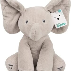Baby GUND Animated Flappy the Elephant Plush, Singing Stuffed Animal Baby Toy for Ages 0 and Up, Gray, 12"