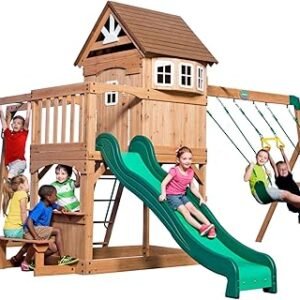 Backyard Discovery Montpelier All Cedar Wood Playset Swing Set