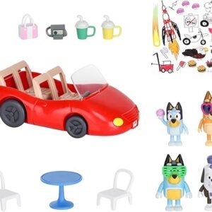 Bluey Vehicle and 4 Figure Pack, Escape Convertible with Four 2.5 Inch Figures, 9 Accessories and Sticker Sheet | Amazon Exclusive