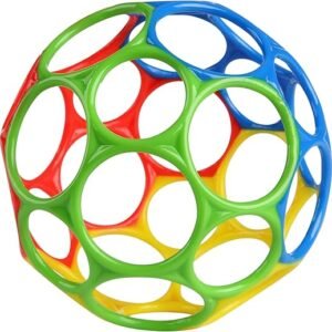 Bright Starts Oball Easy Grasp Classic Ball BPA-Free Infant Toy in Red, Yellow, Green, Blue, Age Newborn and up, 4 Inches