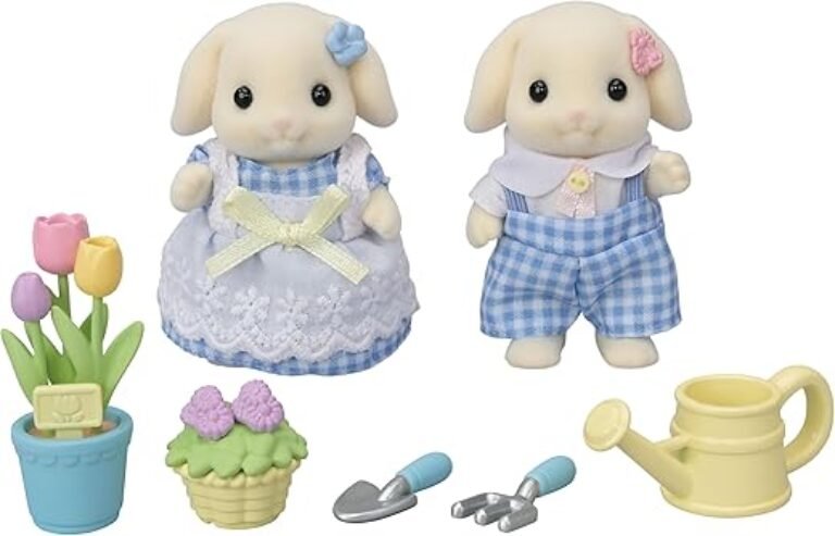 Calico Critters Blossom Gardening Set - Features Flora Rabbit Sister & Brother - Plant, Water, & Bloom with Your Adorable Critters!