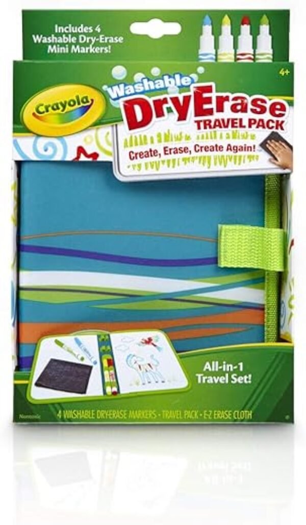 Crayola Washable Dry Erase Travel Pack, Whiteboard for Kids, Ages 4, 5, 6, 7