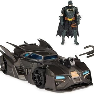 DC Comics, Crusader Batmobile Playset with Exclusive 4-inch Batman Figure, 3 Super-Villain Paper Figures, Kids Toys for Boys and Girls Ages 4+