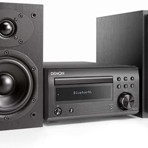 Denon D-M41 Home Theater Mini Amplifier and Bookshelf Speaker Pair - Compact HiFi Stereo System with CD, FM/AM Tuner and Wireless Bluetooth Music | Perfect for Small Rooms and Home Cinema