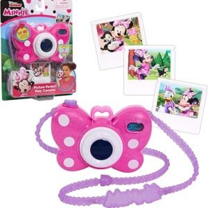 Disney Junior Minnie Mouse Picture Perfect Pretend Play Camera, Lights, Realistic Sounds, Officially Licensed Kids Toys for Ages 3 Up by Just Play