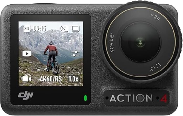 DJI Osmo Action 4 Standard Combo, 4K/120fps Waterproof Action Camera with a 1/1.3-Inch Sensor, Stunning Low-Light Imaging,10-bit & D-Log M Color Performance, Long-Lasting 160 Mins, Outdoor Camera