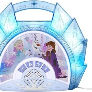 eKids Disney Frozen Karaoke Microphone with Bluetooth Speaker for Fans of Disney Toys, Kids Karaoke Machine with Built in Music