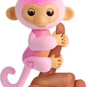Fingerlings 2023 New Interactive Baby Monkey Reacts to Touch – 70+ Sounds & Reactions – Harmony (Pink)