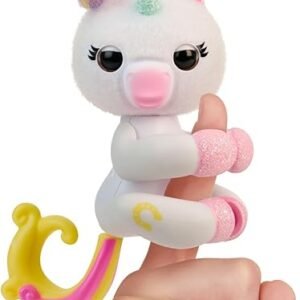 Fingerlings 2023 New Interactive Baby Unicorn Reacts to Touch – 70+ Sounds & Reactions – Lulu (White)