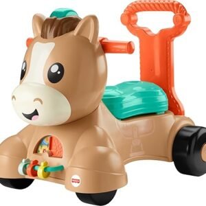 Fisher-Price Baby Learning Toy, Walk Bounce & Ride Pony Musical Walker & Ride-On for Infants & Toddlers Ages 9+ Months (Amazon Exclusive)