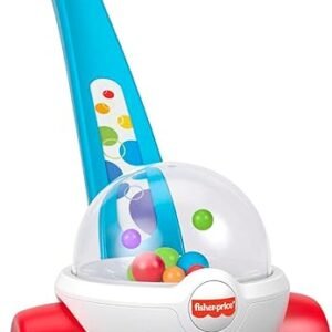 Fisher-Price Baby & Toddler Toy Corn Popper Blue Push-Along with Ball-Popping Action for Infants Ages 1+ Years, 2-Piece Assembly