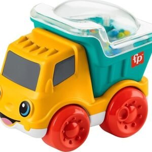 Fisher-Price Baby Toy Poppity Pop Dump Truck Push-Along Vehicle with Fine Motor Activities For Infants Ages 6+ Months
