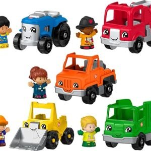 Fisher-Price Little People Toddler Playset Activity Vehicles Set with 10 Toys for Preschool Pretend Play Kids Ages 1+ Years