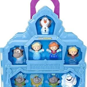 Fisher-Price Little People Toddler Toy Disney Frozen Carry Along Castle Case Playset with Figures for Pretend Play Kids Ages 18+ Months​
