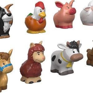 Fisher-Price Little People Toddler Toys Farm Animal Friends 8-Piece Figure Set for Pretend Play Ages 1+ Years