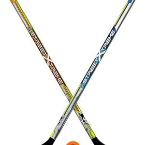 Franklin Sports NHL Kids Street Hockey Stick Set - Includes (2) Youth Street Hockey Sticks + (1) Outdoor Roller Hockey Ball - Perfect Hockey Starter Set for Kids