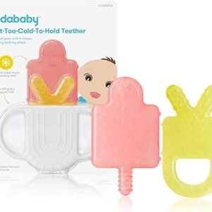 Frida Baby 4-in-1, Baby Teether, Baby Teething Toy, Easter Basket Stuffer for Kids, Soothes Gums Hot & Cold, Silicone Teething Toys, BPA-Free