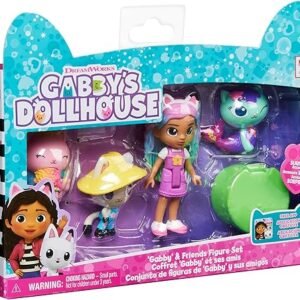Gabby's Dollhouse, Gabby and Friends Figure Set with Rainbow Gabby Doll, 3 Toy Figures and Surprise Accessory Kids Toys for Ages 3 and up