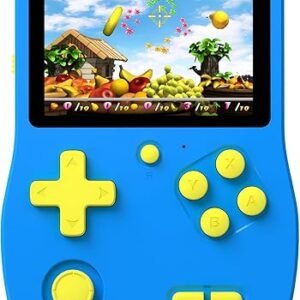 Great Boy 32 Bit Handheld Games Toys for Kids with 139 Video Games Boys Girls Children's 3.0 Inches IPS Screen Rechargeable Gaming Device Preschooler Party Easter Birthday Xmas Gift (Blue)