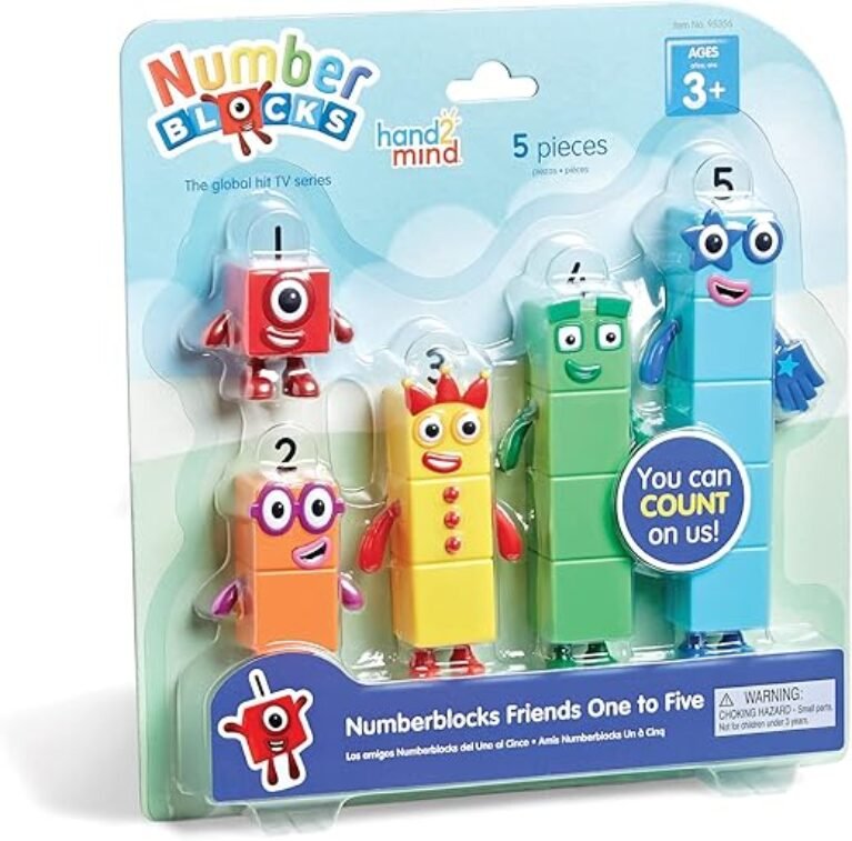 hand2mind Numberblocks Friends One to Five, Action Figure Set, Toy Figures, Small Figurines for Kids, Counting Blocks, Numbers for Toddlers, Math Toys, Kids Birthday Gifts, Easter Basket Stuffers