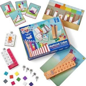 hand2mind Numberblocks MathLink Cubes 11-20 Activity Set, 30 Numberblocks Activities Linked to TV Episodes, 155 NumberBlocks MathLink Cubes, Numberblocks Toys, Math Cubes, Homeschool Supplies