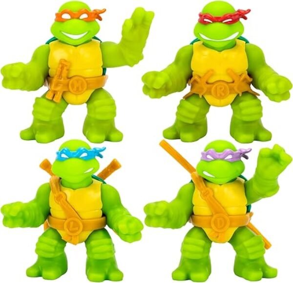 Heroes of Goo Jit Zu Teenage Mutant Ninja Turtles | 4 Pack | Super Oozy Toy Figures | Classic Donatello, Classic Michelangelo, Classic Leonardo & Classic Raphael | with Different Colored Mutations