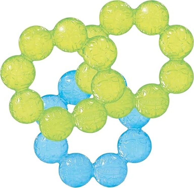 Infantino Water Teethers – Sensory Exploration and Teething Relief, Cooling Relief for Teething Babies, Lime & Blue, 3-Pack