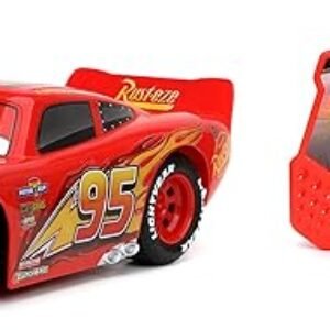 Jada Toys Pixar Cars 1:24 Lightning McQueen RC Remote Control Car 2.4 GHz Red Toys for Kids