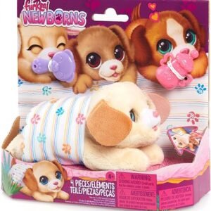 Just Play furReal Newborns Puppy Interactive Pet, Small Plush Puppy with Sounds and Motion, Kids Toys for Ages 4 Up