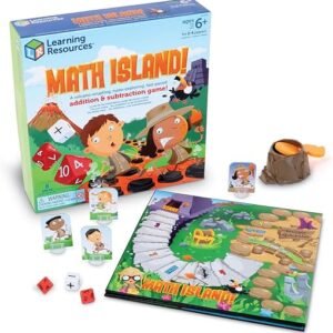 Learning Resources Math Island Addition & Subtraction Game, Educational Games, Elementary Math, Teaching Toys, Children’s Math Games, Educational Indoor Games, 8 Pieces, Age 6+