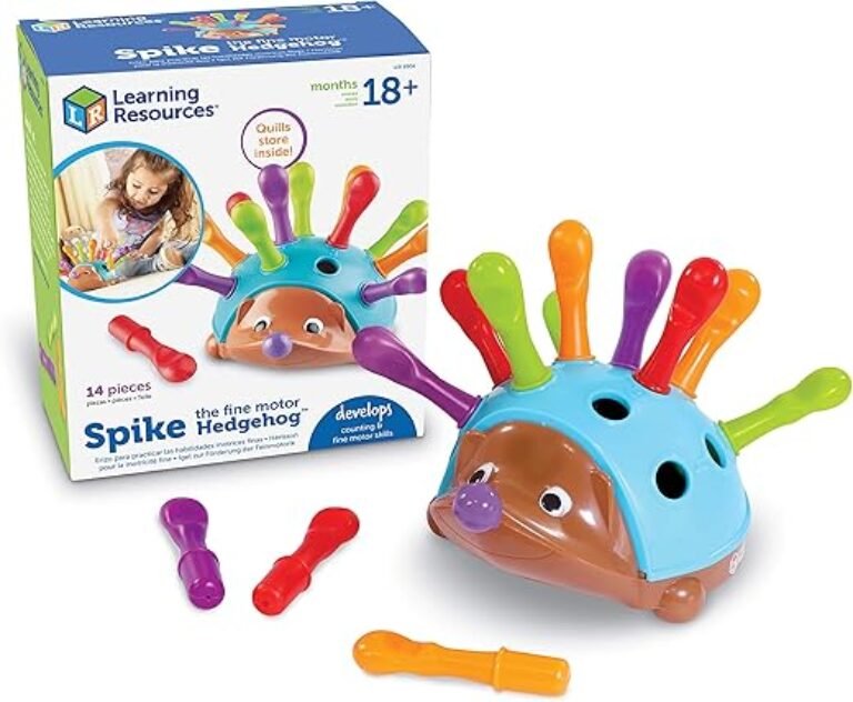 Learning Resources Spike The Fine Motor Hedgehog, Toddler Learning Toys, Fine Motor and Sensory Toys, Kids Easter Basket Stuffers, Ages 18+ Months,14 Pieces