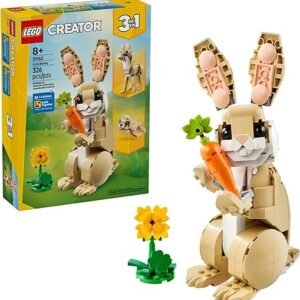 LEGO Creator 3 in 1 Cute Bunny Toy - Building Toy Set with 3 Build Options, Bunny, Seal, or Llama - Animal Figures for Kids, Girls and Boys, Ages 8+ - Gift Idea for Birthdays - 31162