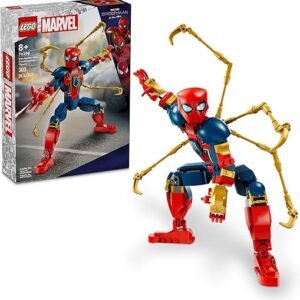 LEGO Marvel Iron Spider-Man Construction Figure, Super Hero Marvel Toy for Kids, Posable Spider-Man Action Figure with Armor, Buildable Toy Model, Gift for Boys and Girls Ages 8 and Up, 76298