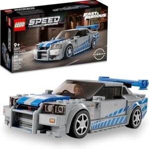 LEGO Speed Champions 2 Fast 2 Furious Nissan Skyline GT-R (R34), Race Car Toy Model Building Kit, Collectible with Racer Minifigure, 2023 Set for Kids, Boys and Girls Ages 9 and Up 76917