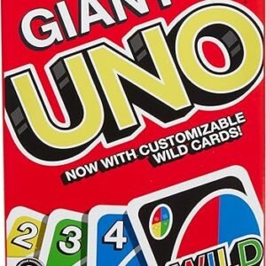 Mattel Games Giant UNO Card Game for Kids, Adults & Family Night with Oversized & Features for 2 to 10 Players