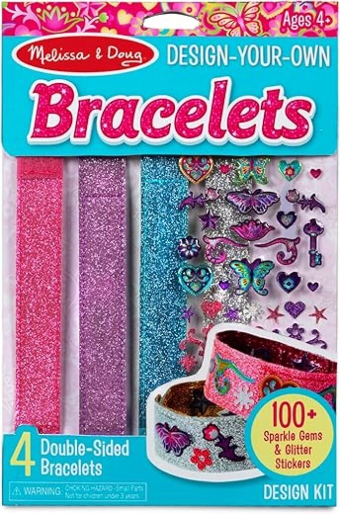 Melissa & Doug Design-Your-Own Bracelets With 100+ Sparkle Gem and Glitter Stickers