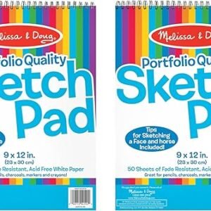 Melissa & Doug Sketch Pad (9 x 12 Inches) - 50 Sheets, 2-Pack - FSC Certified