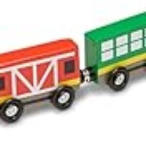 Melissa & Doug Wooden Magnetic Train Cars - 8 Piece Educational and Skill-Building Wooden Toy for Boys and Girls Magnetic Train, For Toddlers And Kids Ages 3+