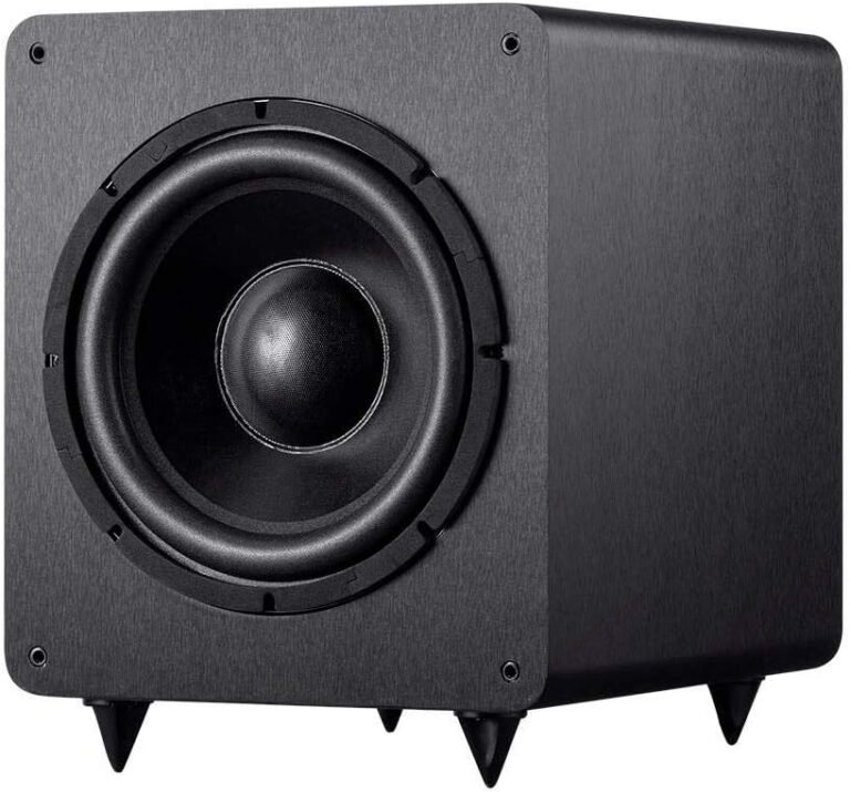 Monoprice SW-12 400 Watt RMS (600 Watt Peak) Powered Subwoofer - 12-Inch, Ported Design, Variable Phase Control, Variable Low Pass Filter, for Home Theater Systems