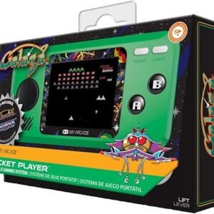 My Arcade Pocket Player Handheld Game Console: 3 Built In Games, Galaga, Galaxian, Xevious, Collectible, Full Color Display, Speaker, Volume Controls, Headphone Jack, Battery or Micro USB Powered
