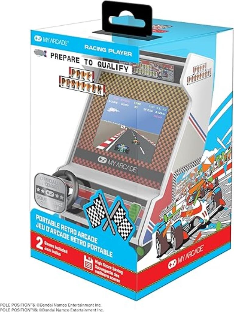 My Arcade Pole Position Racing Player: Retro Mini Arcade Game Console with 2 Games, Real Racing Controls Full Color Screen