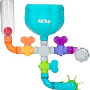Nuby Wacky Waterworks Pipes Bath Toy - Baby Bathtub Toy with Interactive Features for Cognitive Development