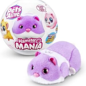 Pets Alive Hamstermania (Purple) by ZURU Hamster, Electronic Pet, 20+ Sounds Interactive, Hamster Ball Toy for Girls and Children