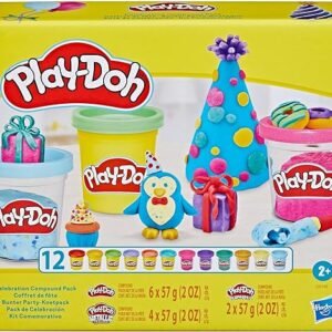 Play-Doh Celebration 12 Bulk Pack, Assort. Colors, Confetti & Metallic Shine, Kids Arts & Crafts, Easter Basket Stuffers Gifts for Girls & Boys, Preschool Toys, Ages 3+