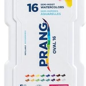 Prang Oval Pan Watercolor Paint Set, 16 Assorted Colors, 1 Count
