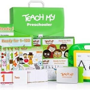 Preschooler Learning Kit: Screen-Free. Preschool Readiness. All-In-One Kit. Teach Reading, Printing, Numbers to 100, Early Math. 70+ pieces plus teaching guides and storage case. Age 3yrs+