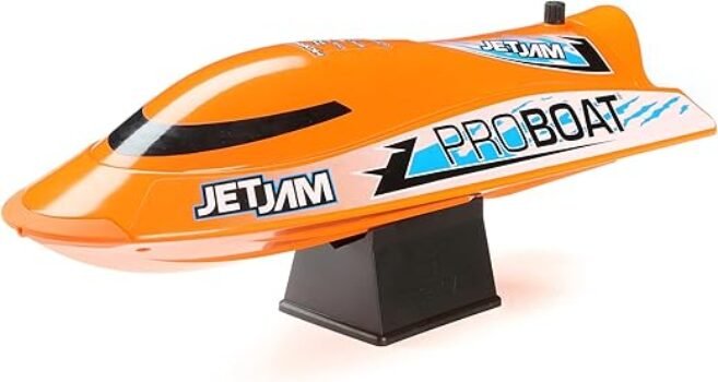 Pro Boat RC Jet Jam V2 12" Self-Righting Pool Racer Brushed RTR Batteries for Transmitter Not Included Orange PRB08031V2T1