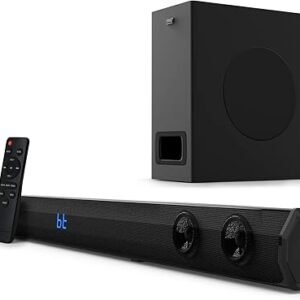 PyleUsa 2.1 Channel TV Soundbar Speaker - Wireless Bluetooth 500W 35'' Sound bar Home Theater Stereo System w/Subwoofer, HDMI-ARC, Optical, USB, AUX, Remote Control - PSBV28HB